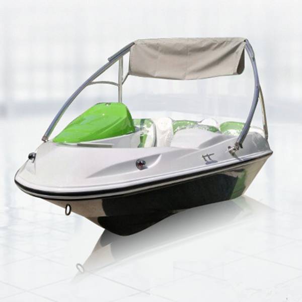 Green Seats And Stainless Steel Solar Umbrella Ski Boat